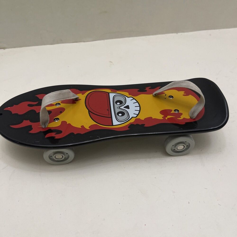 Build a Bear Black Skull & Flames Skateboard 9 1/4” Plush Accessory - Picture 5 of 7